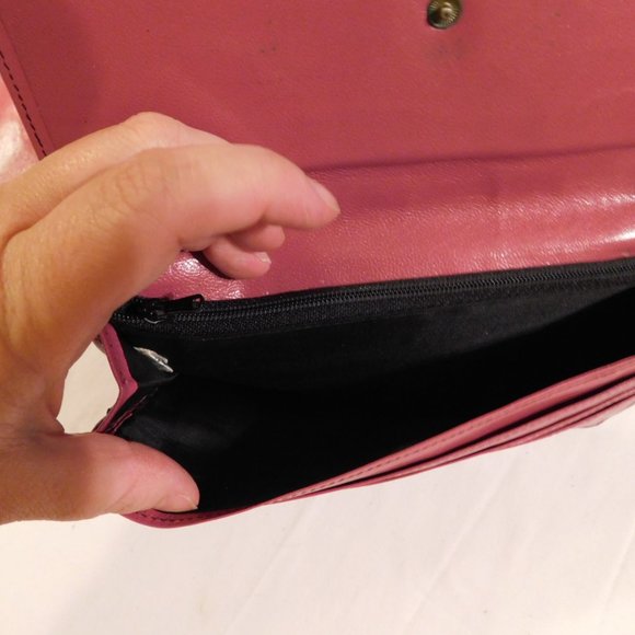 PINK multipocket WALLET 100%Leather Edward Harvey Vintage - Picture 3 of 10